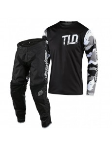 CONJUNTO TROY LEE DESIGNS 2021 GP CAMO - BRANCO / PRETO 